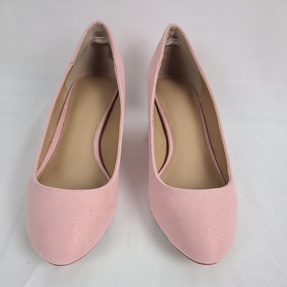 NEW JustFab Shoes Womens 5.5 Caroline Pumps Heel ROSE PINK Comfy Dressy NIB - Picture 2 of 7